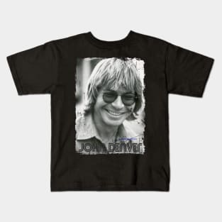 John Denver// black white design Kids T-Shirt